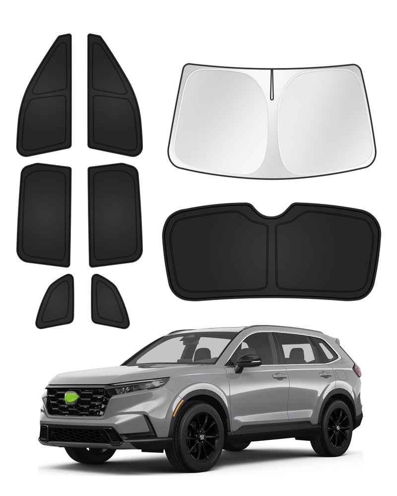 Canvcle Sunshades for Honda CRV 2023-2025 2026 CR-V Accessories Windshield Sun Shade Side Rear Window Shade Cover Sun Visor Shield Privacy Protection Keep Vehicle Cool Black 8PCS - Image 1